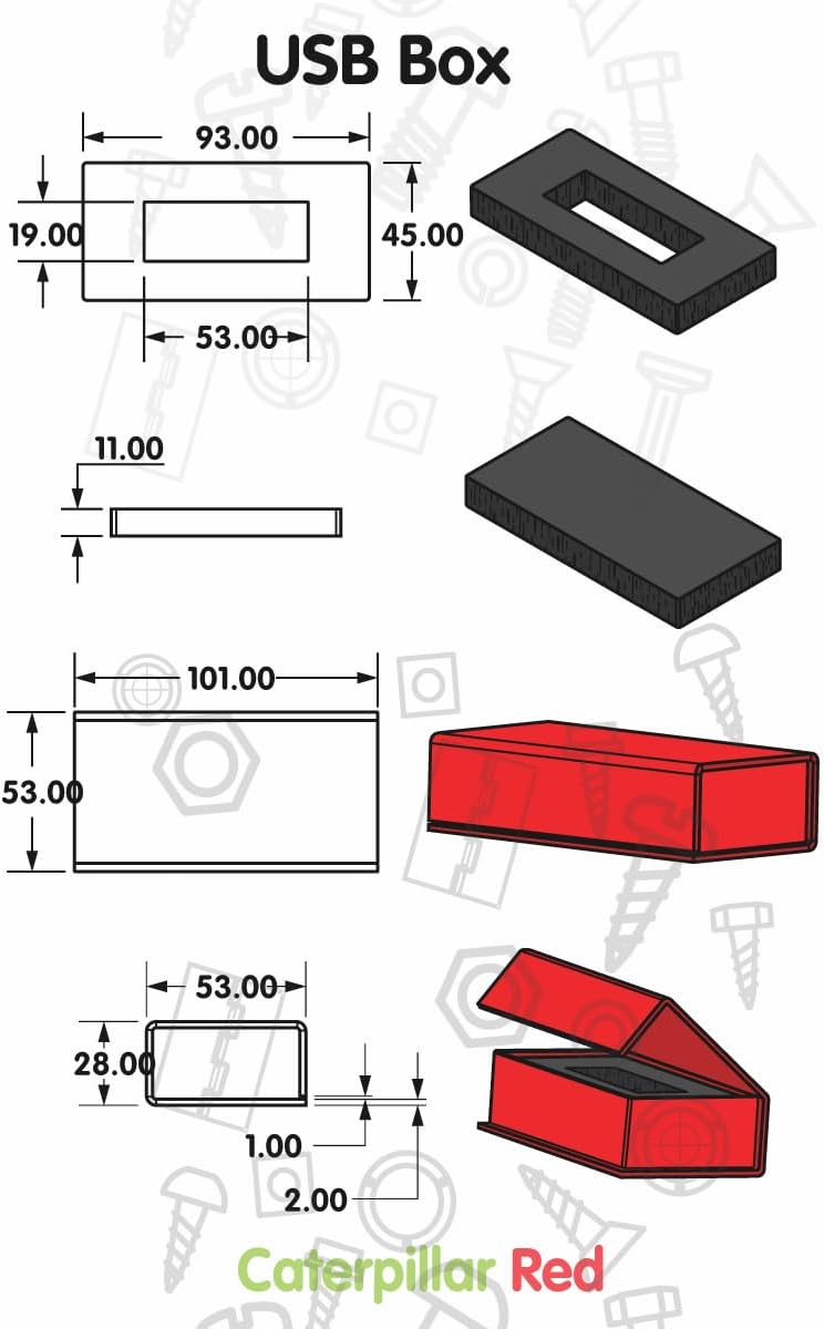 CATERPILLAR 4 x Magnetic USB Presentation Gift Boxes, Copper Colour, Flash Drives, Removable Drives, Wedding USB Box, Wedding Presentation Gift Box, 4, Photography, Present/Gift - Image 5